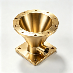 Embudo cónico industrial de acero inoxidable personalizado OEM, mecanizado por CNC, con brida, fabricado en Guangdong - Product Image 3