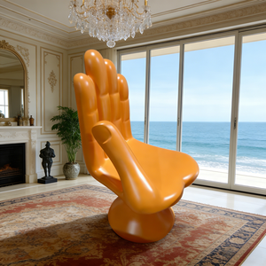 <span class=keywords><strong>Fauteuil</strong></span> d'appoint en forme de main orange, chaise créative en forme de palmier, <span class=keywords><strong>fauteuil</strong></span> de loisirs moderne en fibre de verre pour salon de luxe – Offre Spéciale - Product Image 6