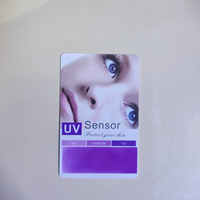 Échantillon gratuit de carte de test UV, logo personnalisé, crème solaire, PVC et OPP, promotion des ventes, emballage et impression de produits