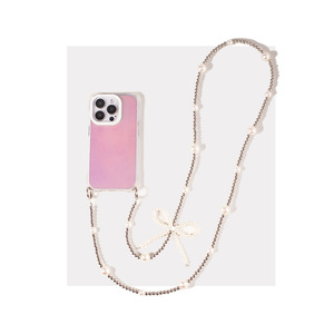 Cordon <span class=keywords><strong>de</strong></span> <span class=keywords><strong>téléphone</strong></span> <span class=keywords><strong>portable</strong></span> personnalisable, long, style papillon, avec chaîne <span class=keywords><strong>de</strong></span> perles, bandoulière <span class=keywords><strong>tour</strong></span> <span class=keywords><strong>de</strong></span> <span class=keywords><strong>cou</strong></span>, boucle métallique - Product Image 3