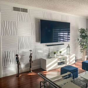 Pannello Murale 3D in PVC Moderno - Impermeabile e Resistente all'Umidità, Facile Installazione, Adesivo Murale <span class=keywords><strong>per</strong></span> Sfondo <span class=keywords><strong>Soggiorno</strong></span> e Zona Intrattenimento - Product Image 2