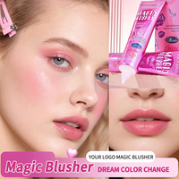 Fard à joues magique changeant de couleur selon la température, du blanc au rose, teinte unique sans nuancier, OEM ODM Marque privée