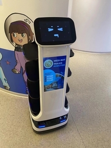 Phục vụ khách sạn phục vụ thực phẩm phục vụ người Phục Vụ Nhà hàng Con người dịch vụ giao hàng hình người Robot thông minh để bán thực phẩm giao hàng giao hàng Robot bồi bàn - Product Image 5