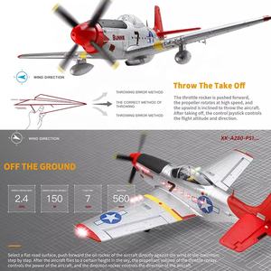 Wltoys-avión acrobático A280, 2,4G, 3D, 6G, giroscopio, 4 canales, 7,4 V, LiPo, LED, remoto, 4 canales, Control de Radio, sin escobillas, espuma EPP, Avión <span class=keywords><strong>RC</strong></span> <span class=keywords><strong>P51</strong></span> - Product Image 5