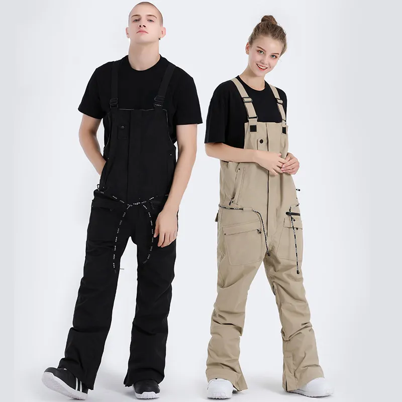 Fabrication de vêtements Designer Custom Hommes Femmes Snow Bib Snowboard Pants Waterproof Windproof Baggy Ski Overalls