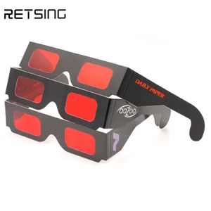 نظارات ثلاثية الأبعاد بعدسات ملونة بشعار خاص حمراء