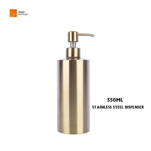 High Quality 500ml 304 Stainless steel Gold Brass Hand Liquid Soap Dispensers With Pump