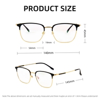 Lunettes optiques carrées classiques avec un design bicolore tendance et une monture en métal polyvalente, design simple et unisexe Jnloo P608
