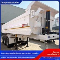 Semi-remorques à benne arrière pour usage en construction (lourde et légère) prêtes à l'exportation, avec benne basculante avant en U, pour le transport transfrontalier