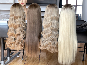 Cabello virgen de alta calidad Nuevo diseño Balayage europeo Peluca frontal de encaje recto sedoso con transparente para encaje - Product Image 6