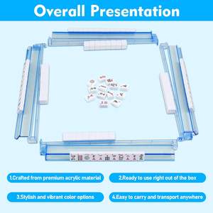ชุดโต๊ะไพ่นกกระจอกอะคริลิคสมัยใหม่แบบออลอินวันสำหรับ 4 ผู้เล่น พร้อมชั้นวางไพ่ใสและตัวดันไพ่ ชุดเกมอเนกประสงค์ ผลิตในจีน - Product Image 4