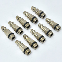Konektor Cepat Tiga-dalam-Satu Amerika/Eropa, Steker Jantan 1/4NPT, Konektor Standar, Berlapis Krom Besi, Ulir Luar