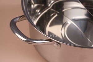 Casserole en acier inoxydable à induction avec couvercle en verre trempé, doubles poignées pour faire bouillir, faire mijoter, ustensile de cuisine multifonctionnel - Product Image 5