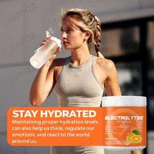 Poudre d'<span class=keywords><strong>électrolyte</strong></span>s Amaz Calcium Sodium saveur orange, sans OGM, sans gluten, végétalienne, pour maintenir l'équilibre hydrique du corps - Product Image 2