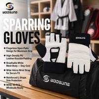 Vente Flash : Gants de Taekwondo Blancs Personnalisés pour Enfants et Jeunes, à Doigts Ouverts, avec Bande Élastique au Poignet, pour l'Entraînement et le Sparring en Arts Martiaux