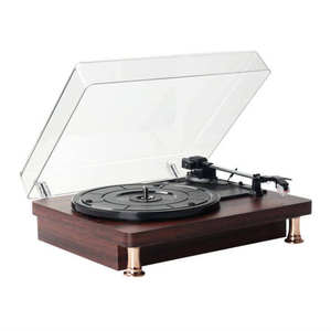 Tocadiscos Retro con Logotipo Personalizado, Reproductor de Vinilo de 3 Velocidades con Tapa Transparente, Sistema de Audio BT para Música de Fondo en Oficinas y Salas de Reuniones - Product Image 2