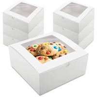 Boîte à biscuits blanche en gros avec fenêtre transparente, empilable, pliable, emballage de pâtisserie, carton personnalisé, fabricant, fournisseur, OEM