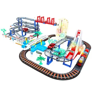 Trenino giocattolo rail car racing treno elettrico ad alta velocità per auto puzzle harmony car boy 3 anni 4