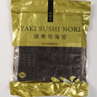 Feuilles d'algues nori croustillantes séchées FD chinoises (emballage sous vide nutritif) au goût wasabi pour les boulettes de riz onigiri et les sushis