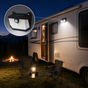 Lampe solaire magnétique pour porche de camping-car, détecteur de mouvement, étanche IP65, applique murale LED extérieure pour auvent de caravane - Product Image 4