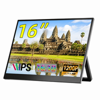 Moniteur portable double écran AHXJKA 16 pouces, dalle IPS 1200P, 144Hz, support, un seul câble, compatible Win/Mac/Console