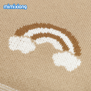 <span class=keywords><strong>Mantas</strong></span> para Bebé Mimixiong Oeko Tex, Nuevo Diseño, Adorable Patrón de Arcoíris, Envoltura para Bebé, <span class=keywords><strong>Mantas</strong></span> de Punto Jacquard - Product Image 4