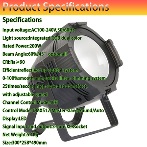 Projecteur COB Par 4 canaux DMX512 à activation sonore et fonctionnement automatique, vente en gros d'usine d'éclairage <span class=keywords><strong>de</strong></span> scène, best-seller pour DJ, discothèques et bars - Product Image 2