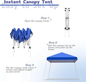 Portable 10X10 FT <b>Pop</b> <b>up</b> Canopy <b>Tent</b> with Slant Legs Carrying Bag Fire Retardant Windproof UV Resistant Customized Color - Product Image 3