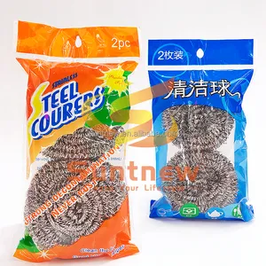 Venda quente Alta Qualidade Cozinha Limpeza Pan Lavagem Aço Inoxidável Wire Mesh Scrubber Scourer