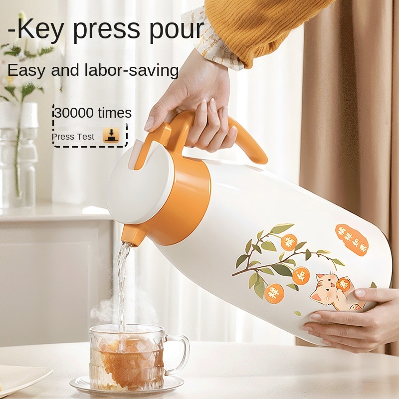 2L Print Insulated Water Bottle Household Water Kettle Dishwasher Safe Thermos Thermal Vacuum Flask Double Walled Glass Cup