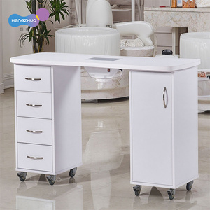 Ensemble table et chaise de manucure de luxe léger avec tiroirs, bureau à ongles en MDF, autres meubles de salon professionnels avec dépoussiéreur - Product Image 2