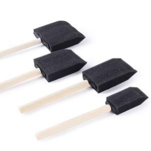 BECOL Lot de 4 pinceaux éponge noirs à manche en bois, outil de <span class=keywords><strong>peinture</strong></span> pour la maternelle, pinceau artistique en mousse pour fournitures artistiques - Product Image 4
