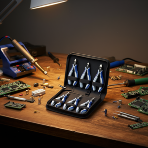 Juego de alicates electrónicos de 6 piezas para componentes electrónicos con puntas de precisión y estuche de transporte - Product Image 2