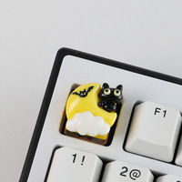 Aflion – Nouveauté Halloween : Keycap mécanique 3D en résine, motif citrouille de dessin animé rétro, fait main, personnalisé, couleurs vives et mignon