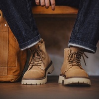 Bottes pour hommes Maden, style cowboy, en daim rétro, à semelle épaisse, mi-montantes, plateforme, Botas, pour le travail et la randonnée, tendance automne 2026