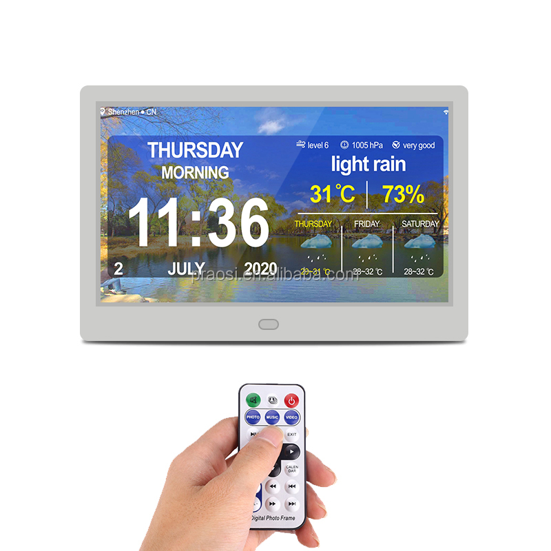 8 Inch Lcd Wifi Weerbericht Wall Mount Digitale Kalender Dag Klok Medicatie Remeinder Smart Wekker Voor Oude Dementie