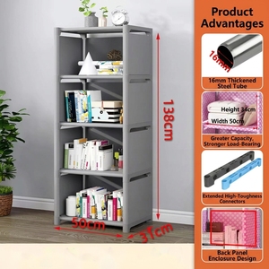 Estanterías Multiusos de Piso a <span class=keywords><strong>Techo</strong></span>, Estantes de Almacenamiento para Escritorio y Combinación Libre de Librerías - Product Image 1