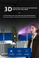 3D Reconocimiento facial TUYA WIFI TTLock aplicación Acceso Control remoto Huella digital Cerradura de puerta de vidrio inteligente para oficina