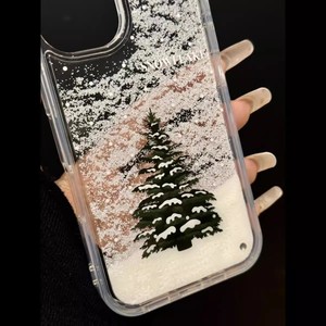 冬のシダーツリータイダルショア16 Pro Max/15 Pro/14 Plus/13/12/11/XRプレミアムTPU耐衝撃性カスタマイズされたロゴIns電話ケース - Product Image 5