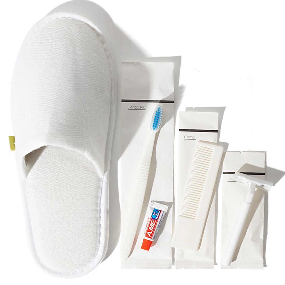 Biodegradable White Paper Bag Corn Starch Toothbrush Razor eco Friendly Hotel Amenities Supplies