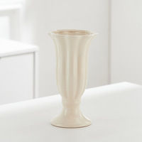 Vase en céramique chinoise de style crème de l'Est, motif pétale de lys français, pour fleurs hydroponiques, design moderne et simple, émail coloré, pour table et maison