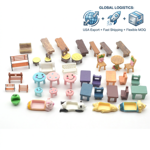 Set de Jardín en Miniatura de Resina Realista en 3D, Mesas y Sillas Pequeñas, Puente de <span class=keywords><strong>Piedra</strong></span>, Cascada, Figuras para Decoración de Micro Paisajes y Terrarios DIY - Product Image 5