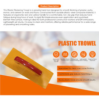 Outil de construction professionnel, grande truelle plate en plastique, design d'angle renforcé pour le plâtrage, la finition et la réparation de surfaces