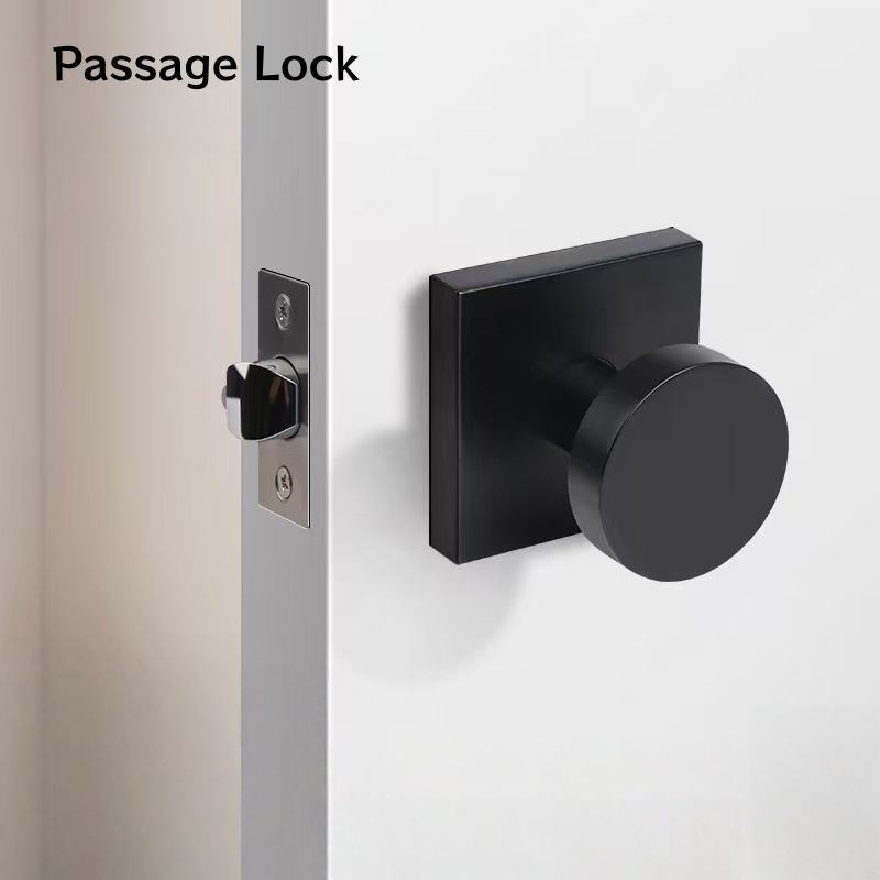 Serrure de passage noir mat