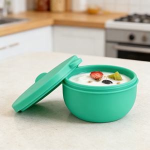 ถ้วยซิลิโคนแบบใช้ซ้ำได้สำหรับอบขนม ถ้วยใส่ซอส ถ้วยใส่น้ำสลัด ถ้วยใส่เครื่องปรุงขนาดเล็กพร้อมฝาปิด - Product Image 3