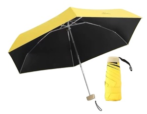 Paraguas Plegable Súper Mini de Cinco Pliegues de Buena Calidad al por Mayor, Paraguas de Bolsillo Plano con Protección Anti UV - Product Image 1