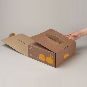 Digital Printing Eco-friendly Fruit Gift Baking Packaging Brown Kraft <strong>Paper</strong> <strong>Boxes</strong> With Foldable Design Handle - Product Image 2