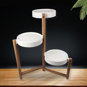 Estante de flores de pie multicapa de madera de bambú para <span class=keywords><strong>apartamento</strong></span> pequeño para Pothos suculento balcón almacenamiento jardinería maceta - Product Image 1