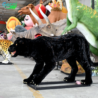 Modèle d'animal panthère noire animatronique personnalisé avec mouvements et sons réalistes pour exposition muséale