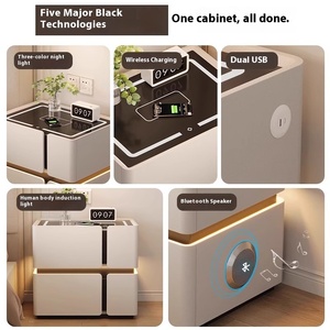 <span class=keywords><strong>Table</strong></span> <span class=keywords><strong>de</strong></span> <span class=keywords><strong>Chevet</strong></span> Intelligente en Bois Massif Moderne ODM avec Recharge Sans Fil et 2 Tiroirs <span class=keywords><strong>pour</strong></span> Appartement, Salle à Manger, Salon - Product Image 4